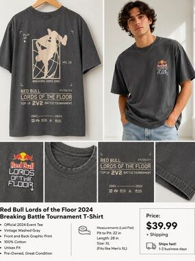 Red Bull 'Loads of the Floor' Graphic Tee in Faded Charcoal